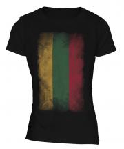 Lithuania Faded Flag Ladies T-Shirt