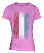 Luxembourg Faded Flag Ladies T-Shirt