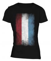 Luxembourg Faded Flag Ladies T-Shirt