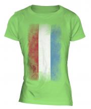 Luxembourg Faded Flag Ladies T-Shirt