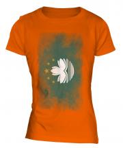Macau Faded Flag Ladies T-Shirt