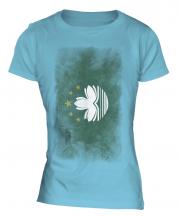 Macau Faded Flag Ladies T-Shirt