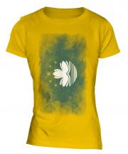 Macau Faded Flag Ladies T-Shirt