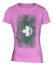 Macau Faded Flag Ladies T-Shirt