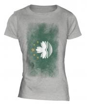 Macau Faded Flag Ladies T-Shirt