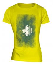 Macau Faded Flag Ladies T-Shirt