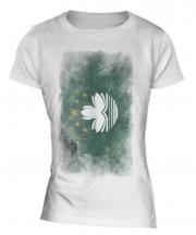 Macau Faded Flag Ladies T-Shirt
