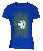Macau Faded Flag Ladies T-Shirt