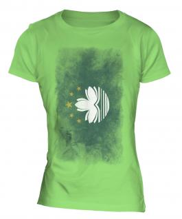 Macau Faded Flag Ladies T-Shirt