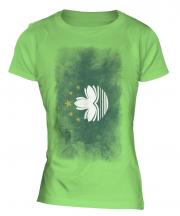 Macau Faded Flag Ladies T-Shirt