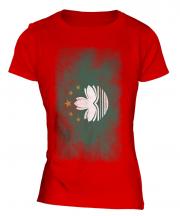 Macau Faded Flag Ladies T-Shirt
