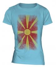 Macedonia Faded Flag Ladies T-Shirt