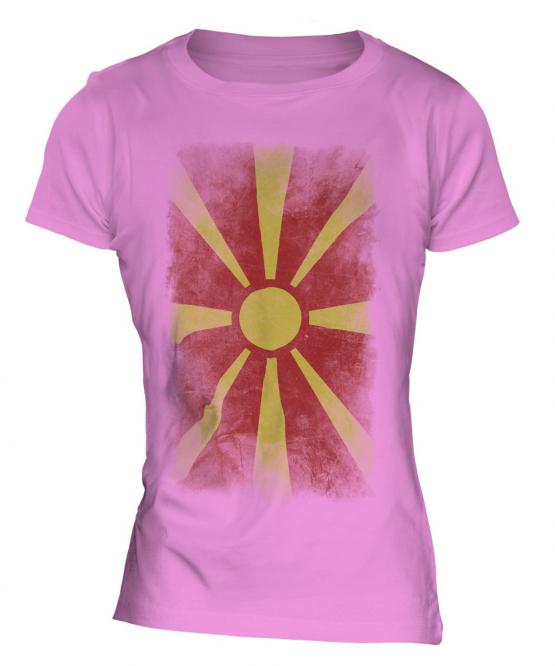 Macedonia Faded Flag Ladies T-Shirt