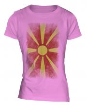 Macedonia Faded Flag Ladies T-Shirt