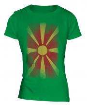 Macedonia Faded Flag Ladies T-Shirt