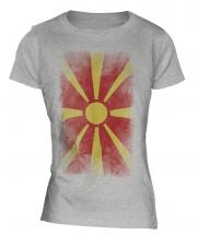 Macedonia Faded Flag Ladies T-Shirt