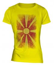 Macedonia Faded Flag Ladies T-Shirt