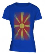 Macedonia Faded Flag Ladies T-Shirt