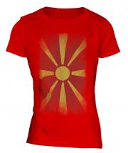Macedonia Faded Flag Ladies T-Shirt