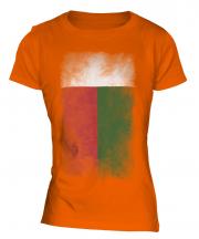 Madagascar Faded Flag Ladies T-Shirt