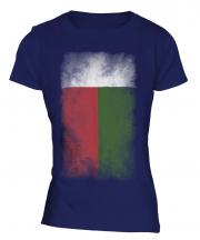 Madagascar Faded Flag Ladies T-Shirt