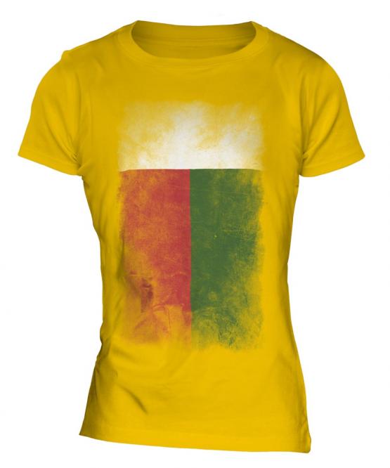 Madagascar Faded Flag Ladies T-Shirt