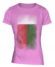 Madagascar Faded Flag Ladies T-Shirt