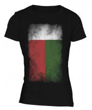 Madagascar Faded Flag Ladies T-Shirt