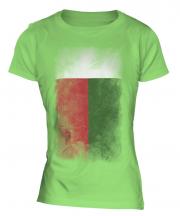 Madagascar Faded Flag Ladies T-Shirt