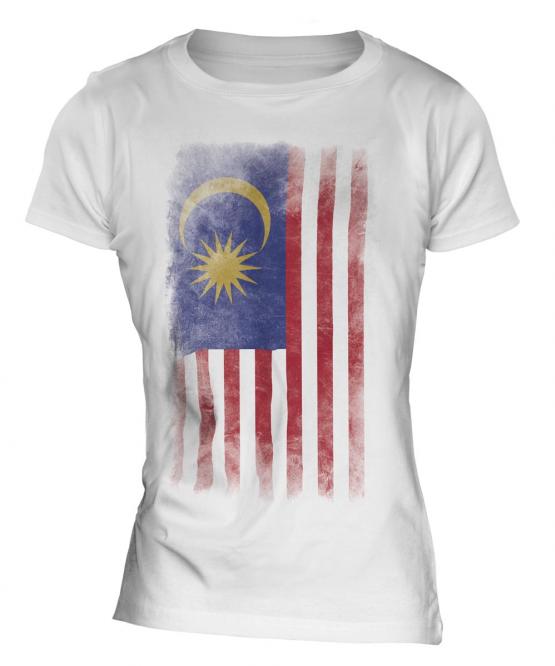 Malaysia Faded Flag Ladies T-Shirt