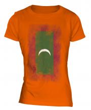 Maldives Faded Flag Ladies T-Shirt