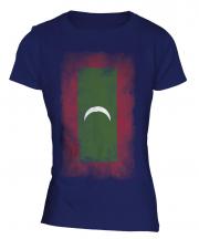 Maldives Faded Flag Ladies T-Shirt