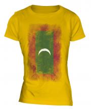 Maldives Faded Flag Ladies T-Shirt