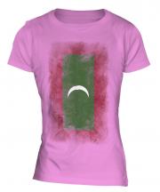 Maldives Faded Flag Ladies T-Shirt