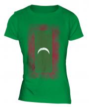Maldives Faded Flag Ladies T-Shirt