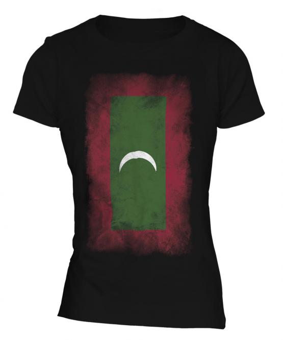 Maldives Faded Flag Ladies T-Shirt
