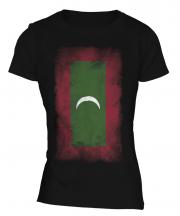 Maldives Faded Flag Ladies T-Shirt