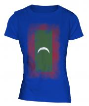 Maldives Faded Flag Ladies T-Shirt