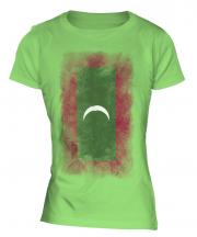 Maldives Faded Flag Ladies T-Shirt