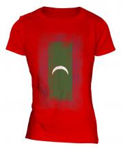 Maldives Faded Flag Ladies T-Shirt