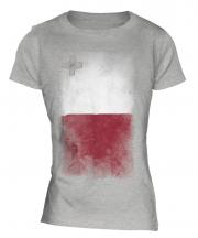 Malta Faded Flag Ladies T-Shirt