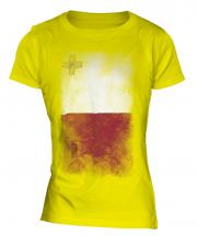 Malta Faded Flag Ladies T-Shirt