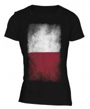 Malta Faded Flag Ladies T-Shirt
