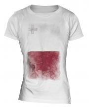 Malta Faded Flag Ladies T-Shirt