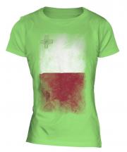 Malta Faded Flag Ladies T-Shirt