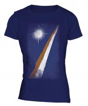 Marshall Islands Faded Flag Ladies T-Shirt