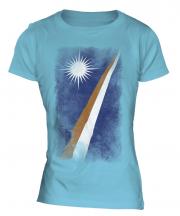 Marshall Islands Faded Flag Ladies T-Shirt