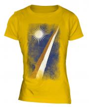 Marshall Islands Faded Flag Ladies T-Shirt