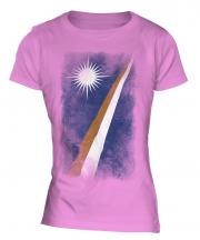 Marshall Islands Faded Flag Ladies T-Shirt