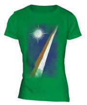 Marshall Islands Faded Flag Ladies T-Shirt